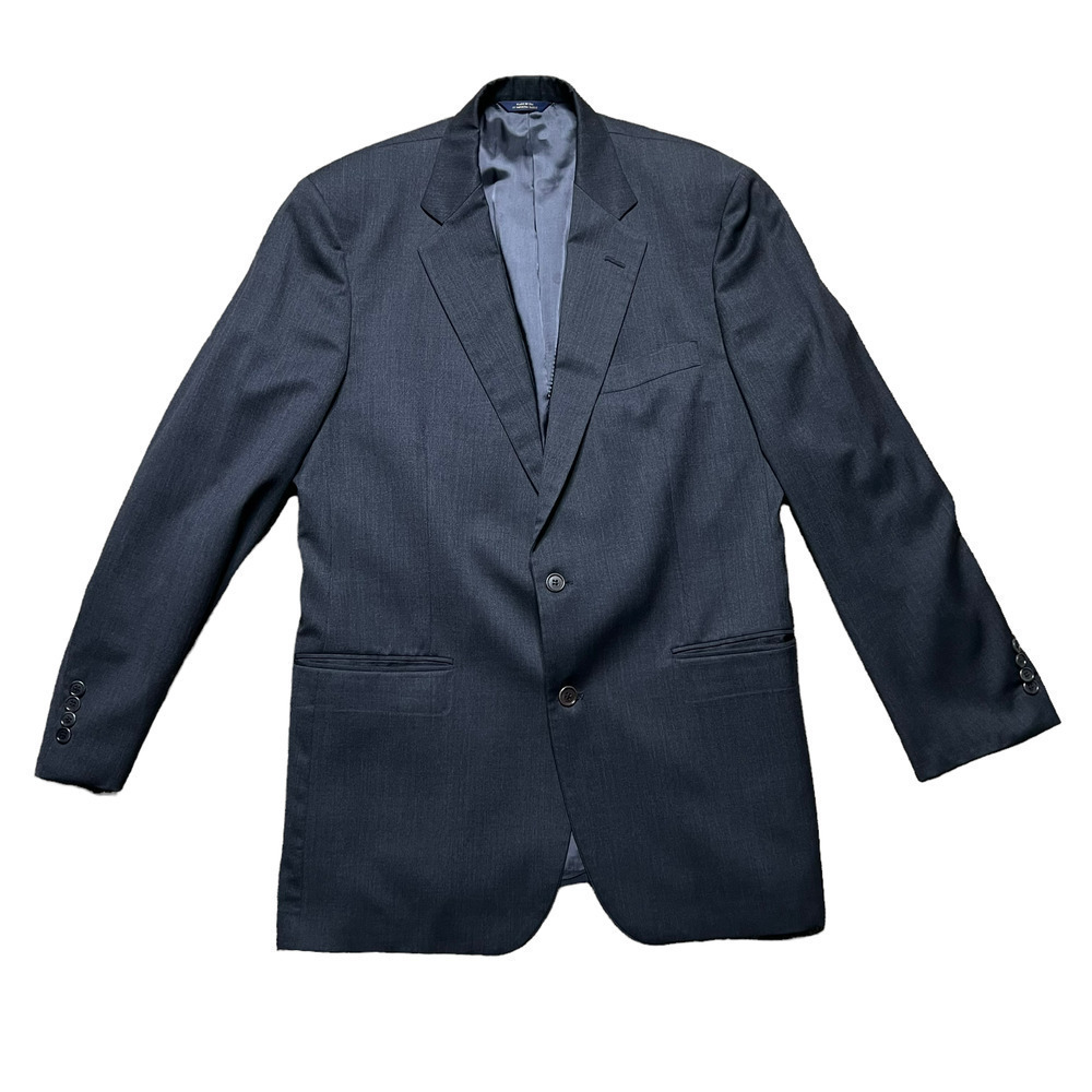 Brooks Brothers 1818 Madison Fit Mens Gray Wool Jacket Lined Size 43L Long